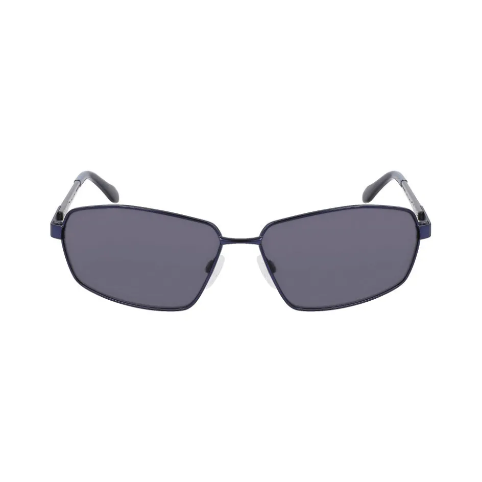 Spyder Angular Narrow Rectangle Sunglasses - NAVY Fashion