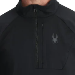 Spyder Mens Gridweb Fleece Half Zip - BLACK Fashion