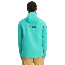 Spyder Mens Gridweb ShellFleece™ Hoodie - Teal Green TEALGREEN Cheap